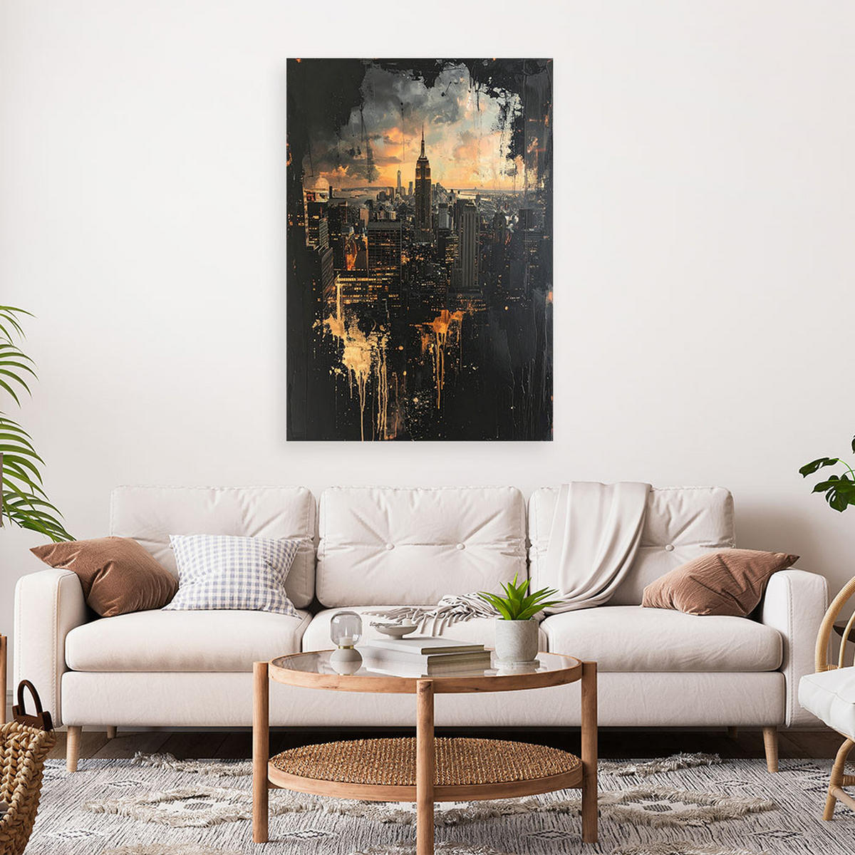 LEINWANDBILD Städte & Architektur 80x120cm - Goldfarben, Textil (80/120cm) - Feeby