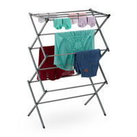 STOJAN na prádlo - strieborná, kov/plast (73/105/37cm) - Relaxdays