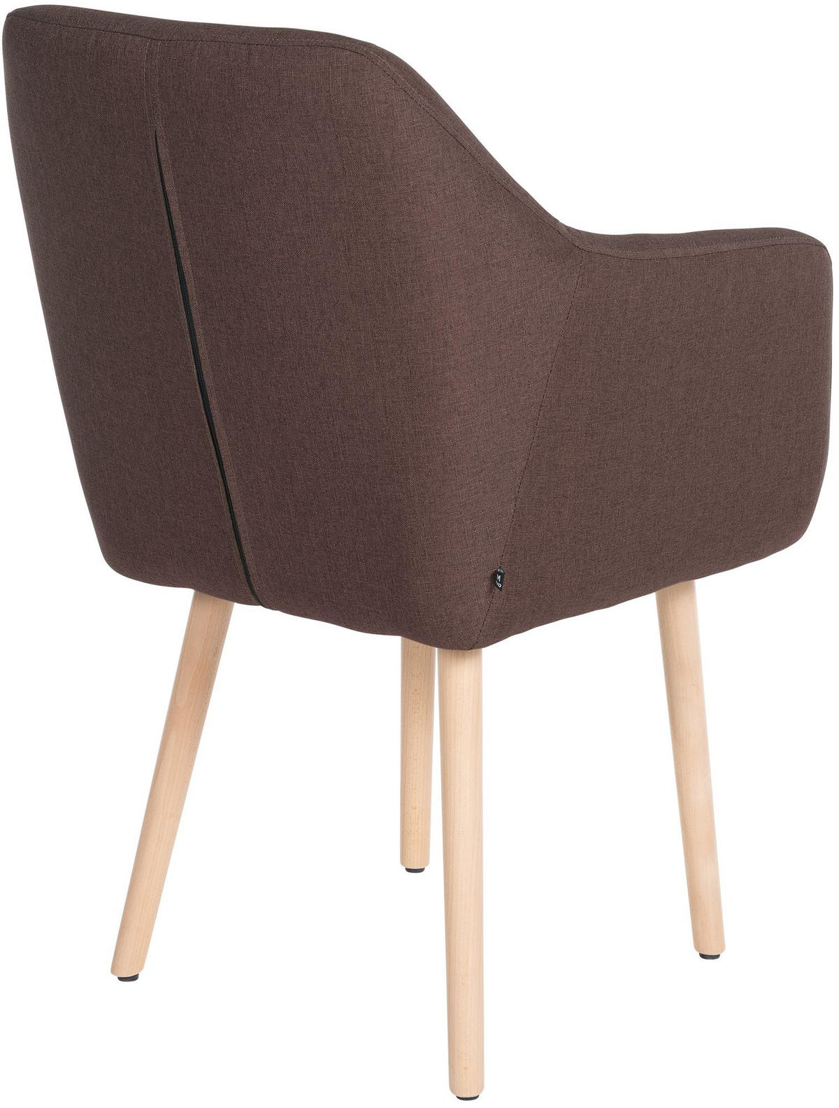 ARMLEHNENSTUHL Stoff braun - Eukalyptusholzfarben/Braun, Holz/Textil (61/88/57.5cm) - CLP