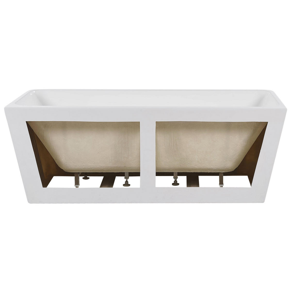 BADEWANNE 80x170x60 cm weiß Hassel - Weiß, Kunststoff (80/60/170cm) - Beliani