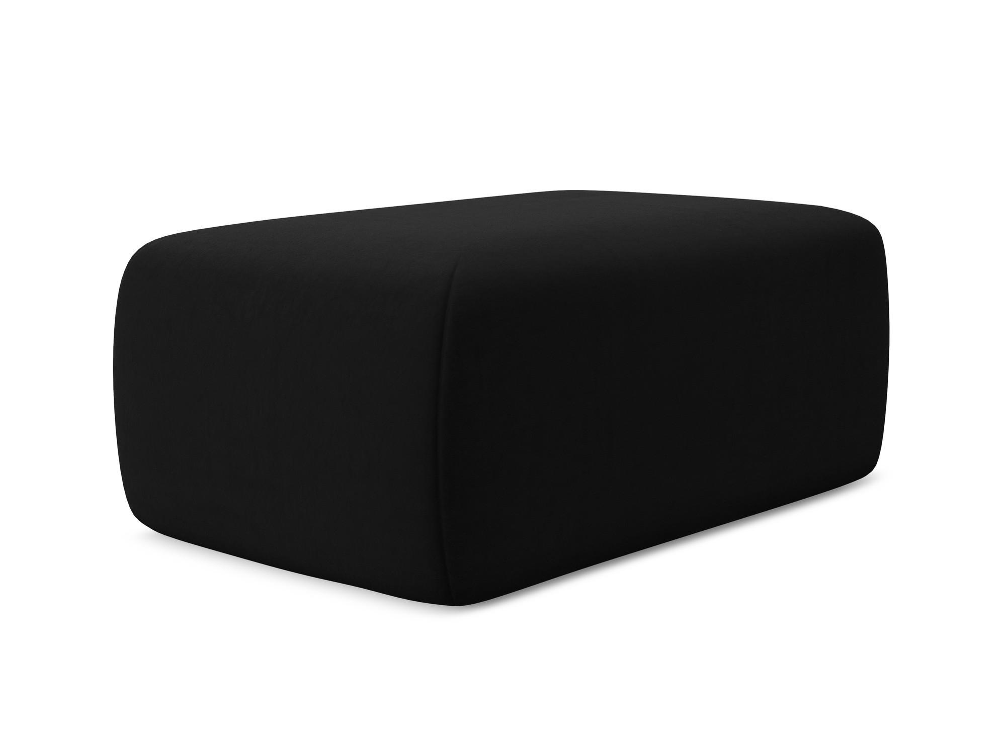 POUF Samt Stoff Schwarz - Schwarz, Kunststoff/Textil (102/40/62cm) - Makamii
