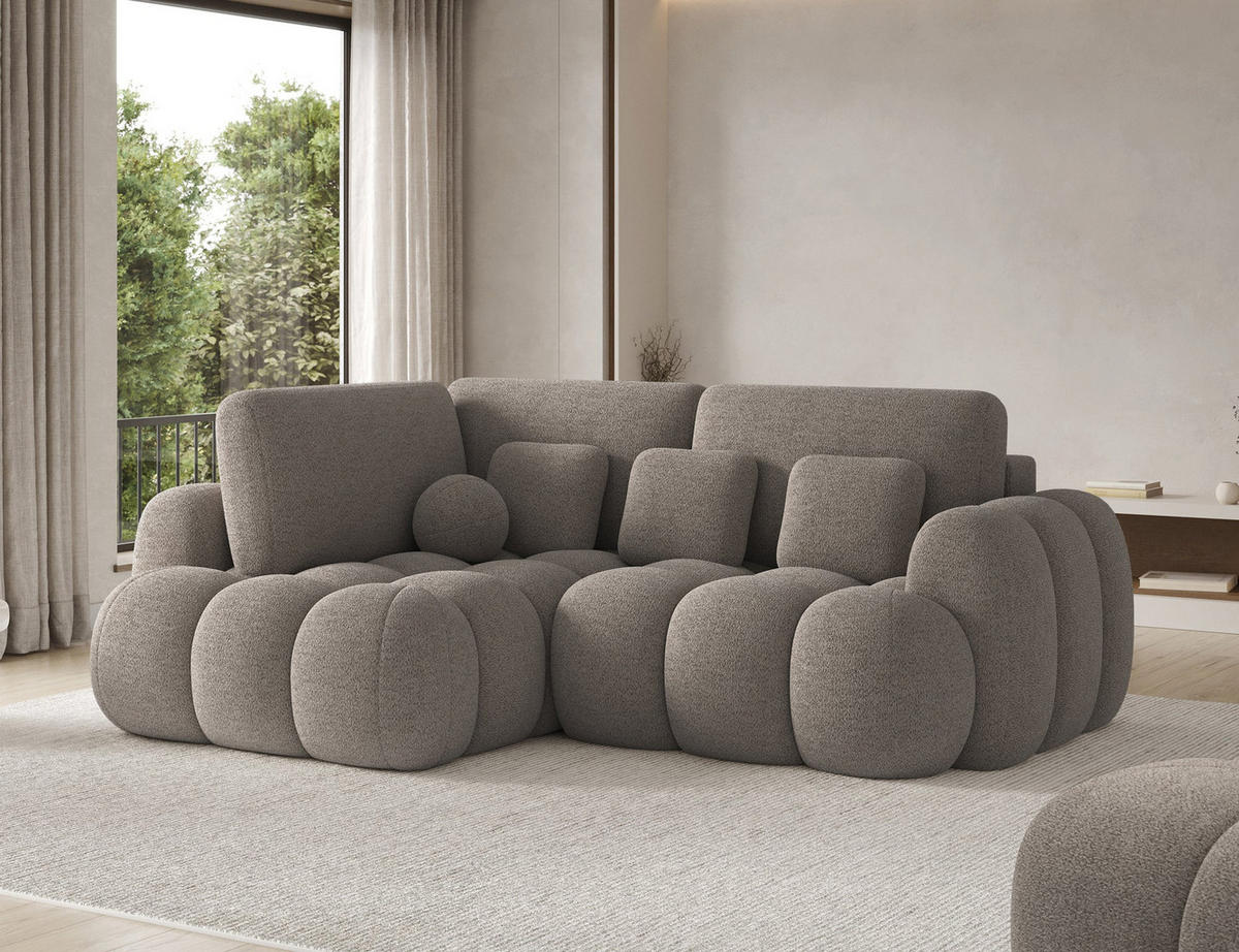 ECKSOFA COZION L-Form mit Schlaffunktion & Bettkasten – Modernes 3-Sitzer Sofa, HR-Kaltschaum, Wellenfederung, 267 × 165 cm - Schwarz/Braun, Kunststoff (165/267cm) - Wohnideebilder