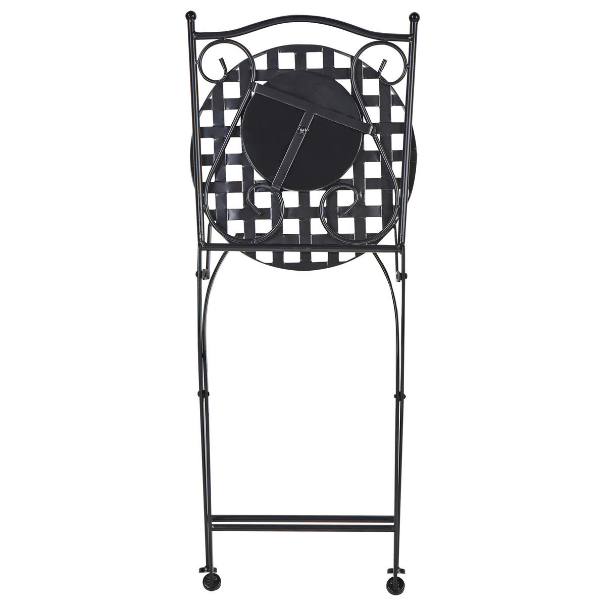 GARTENSTUHL 2er-Set Metall Schwarz Casario - Multicolor/Schwarz, Metall (40/90/44cm) - Beliani