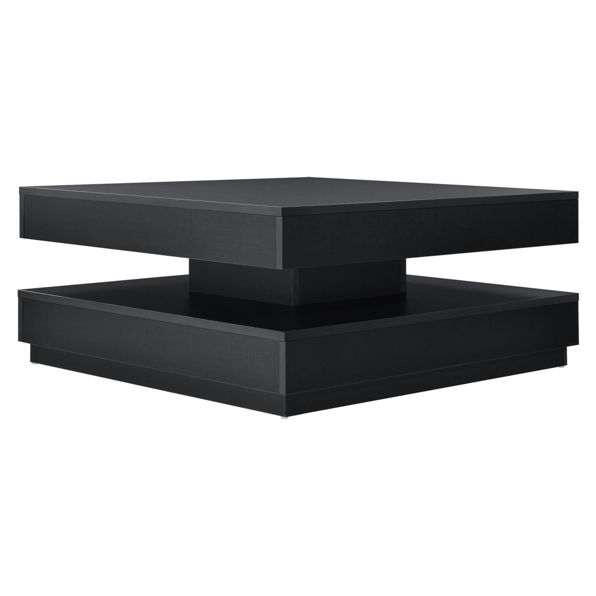 COUCHTISCH Florenz 76/76/38 cm - Schwarz, Holzwerkstoff (76/76/38cm) - [en.casa]