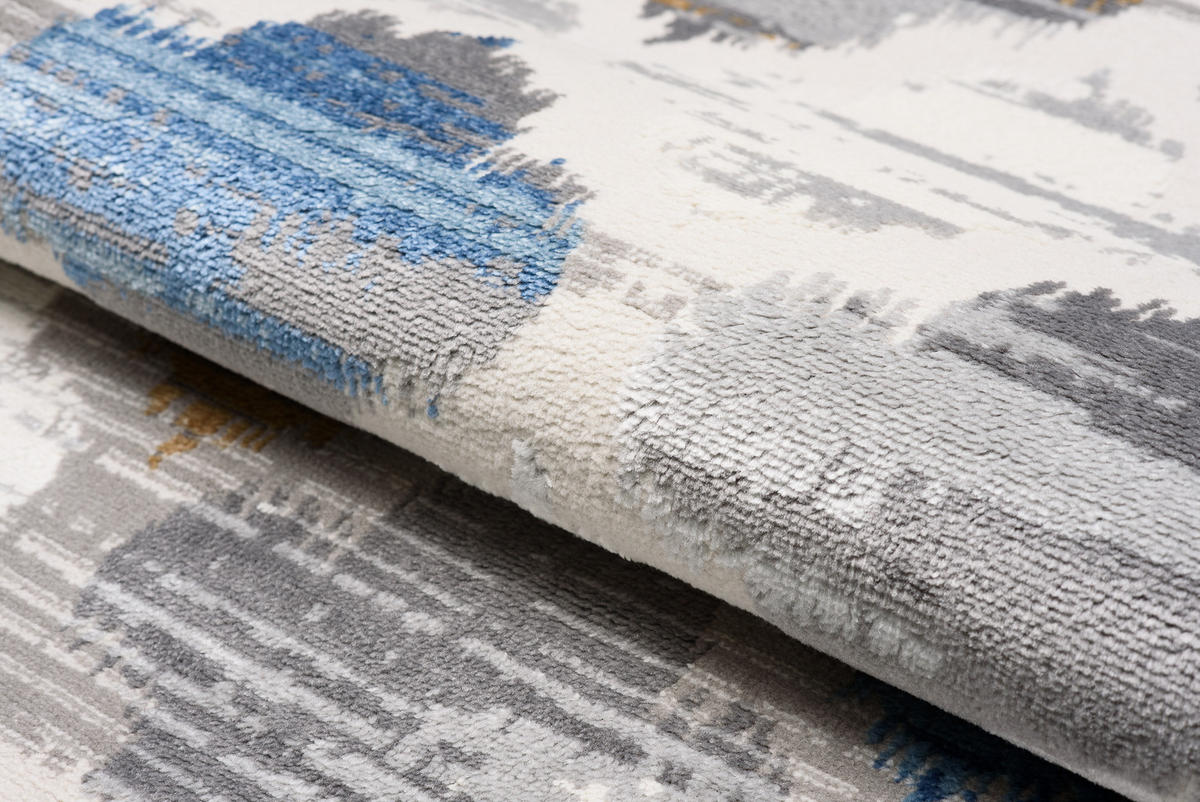 TEPPICH VALLEY Grau Blau 80/150 cm - Blau, Textil (80/150cm) - Tapiso