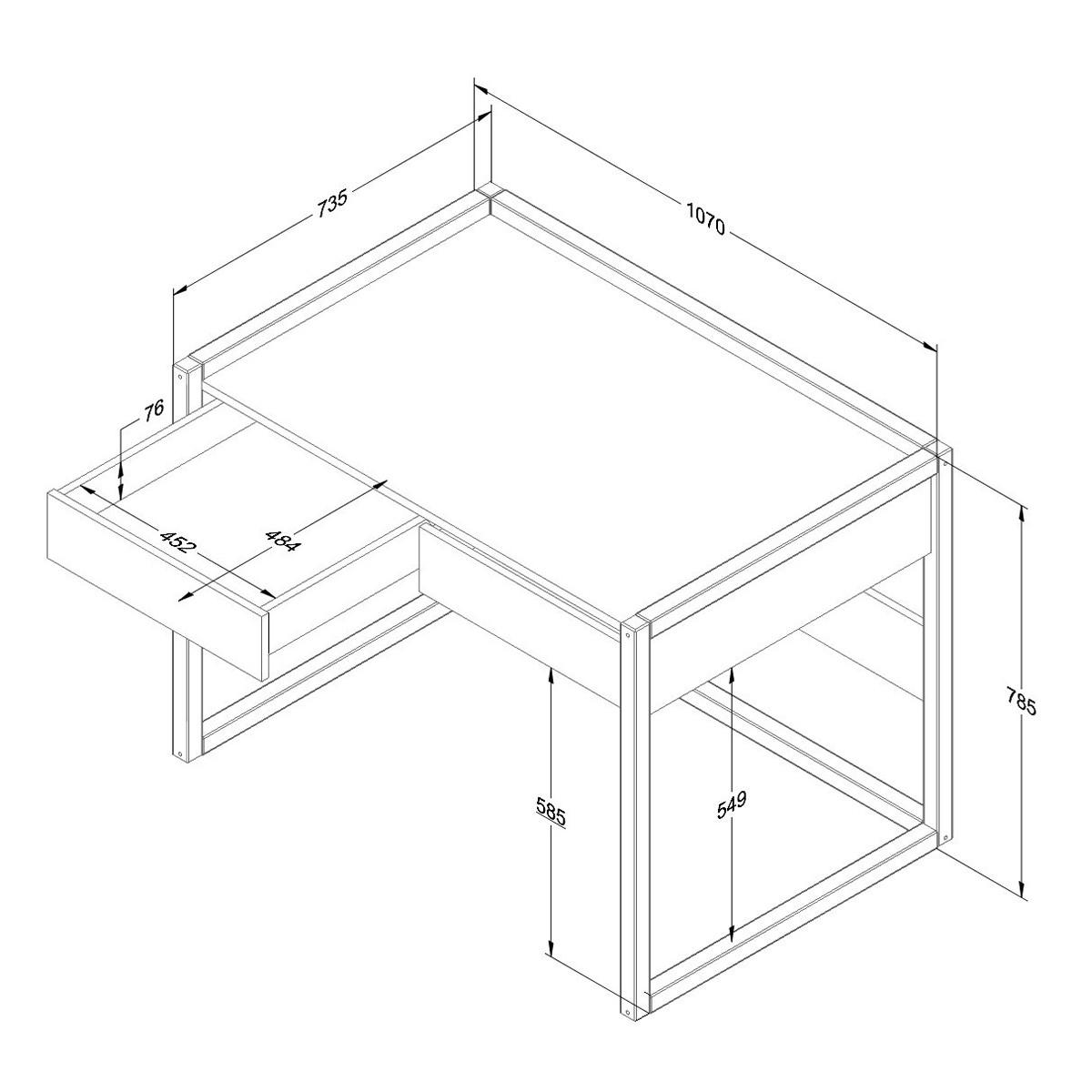 PSACÍ STŮL Romy Bílá - bílá, kompozitní dřevo (73.5/107/78.5cm) - Petits-meubles