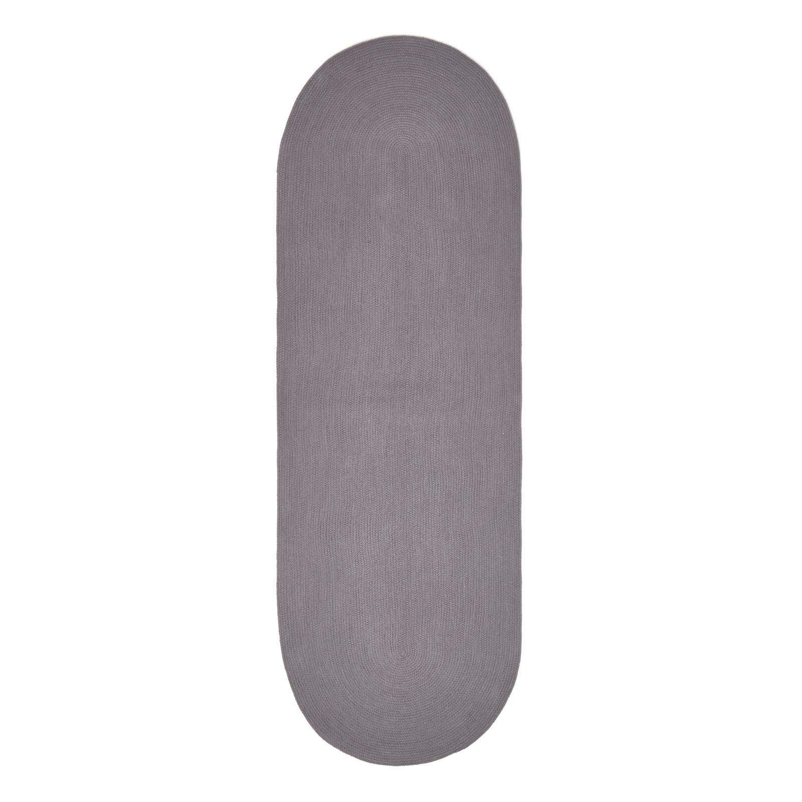 TEPPICHLÄUFER geflochten oval 66/200 cm - Grau, Textil (66/200cm) - Homescapes