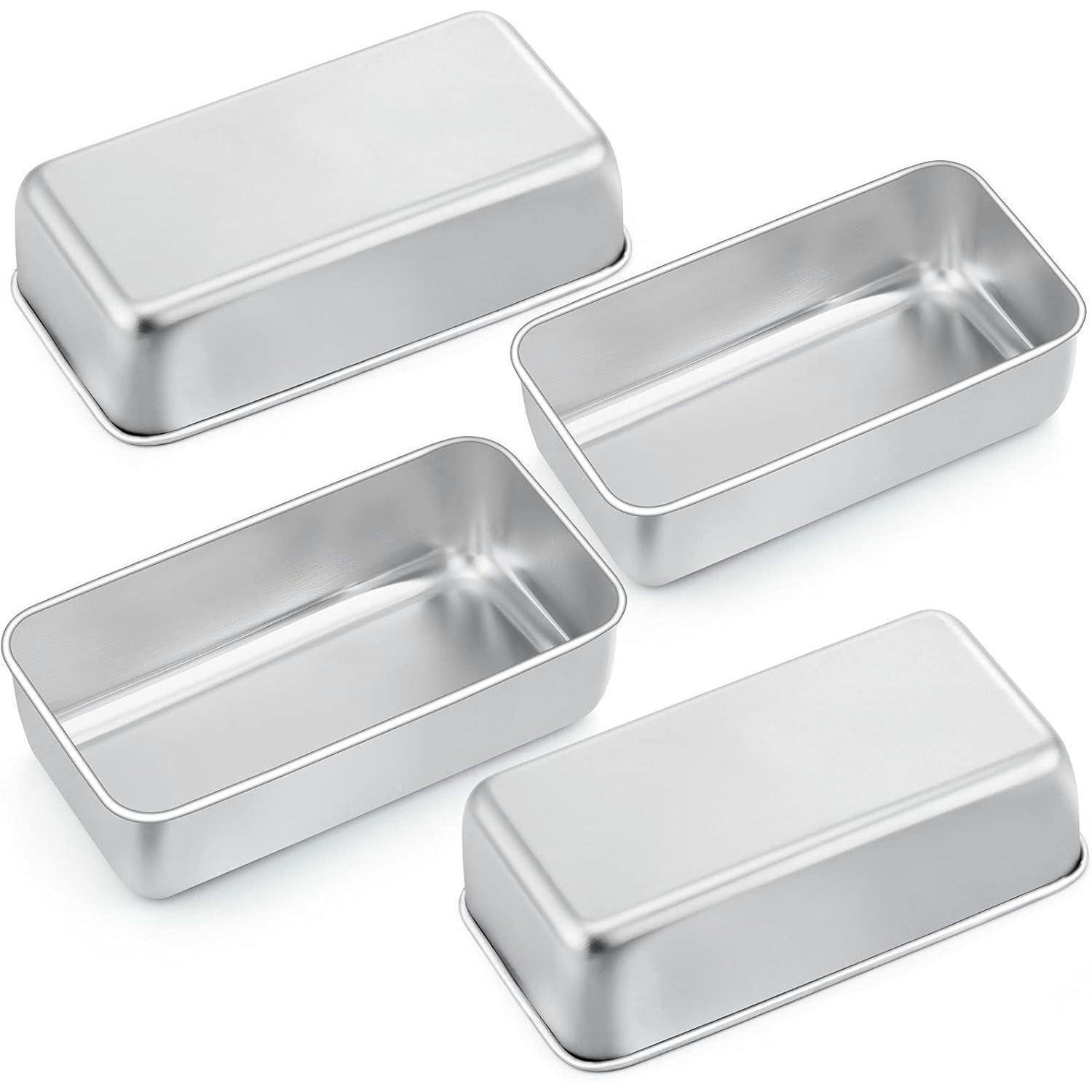 BROTBACKFORM 4er Set 23 x 12 x 6 cm Edelstahl - Silberfarben, Metall (12/6/23cm)
