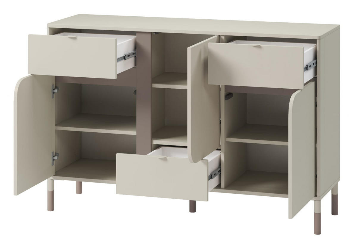 KINDERKOMMODE HARMONY 6 - Kaschmir, Holzwerkstoff (130/87/40cm) - Meblini