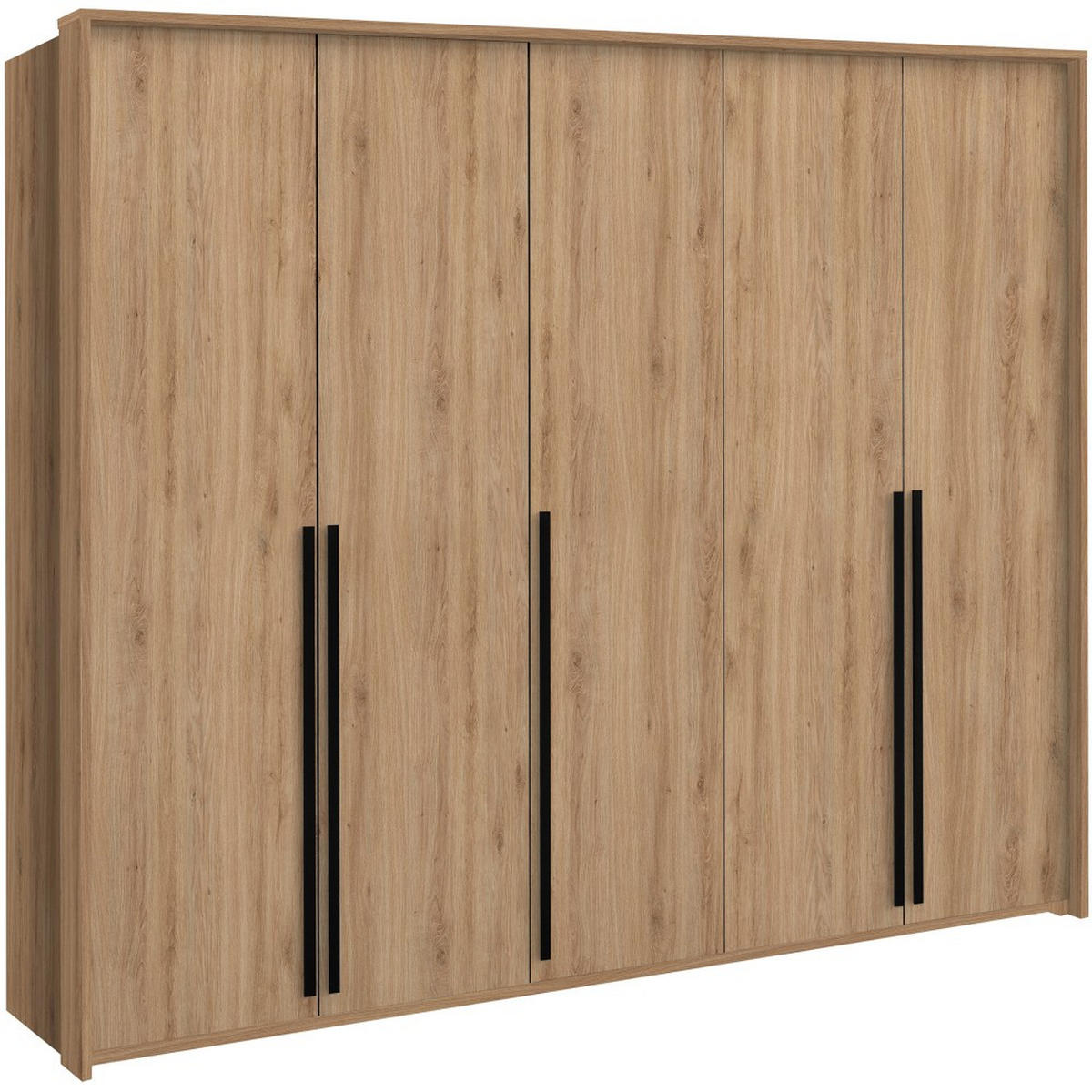 DREHTÜRENSCHRANK Giana mit 5 Türen, 255 cm, eichefarben - Eichefarben, Holzwerkstoff (255/215/64.5cm) - Beautysofa
