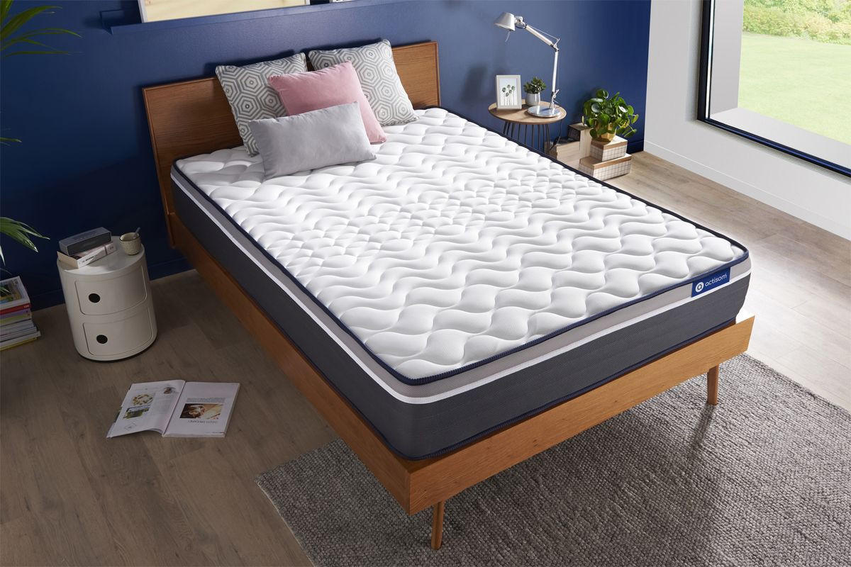 MATRATZE Actiflex plus Taschenfederkern und Memory-Schaum 90 x 190 cm h4 - Weiß, Textil (90/190cm) - ACTISOM
