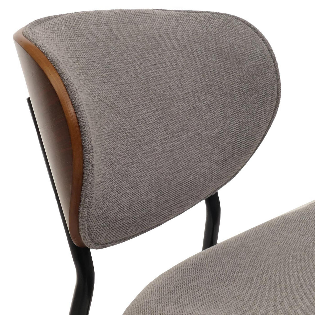 ESSZIMMERSTUHL Walnuss Dekor, Hellgrau - Walnussfarben/Hellgrau, Textil (51/80/55cm) - MCW