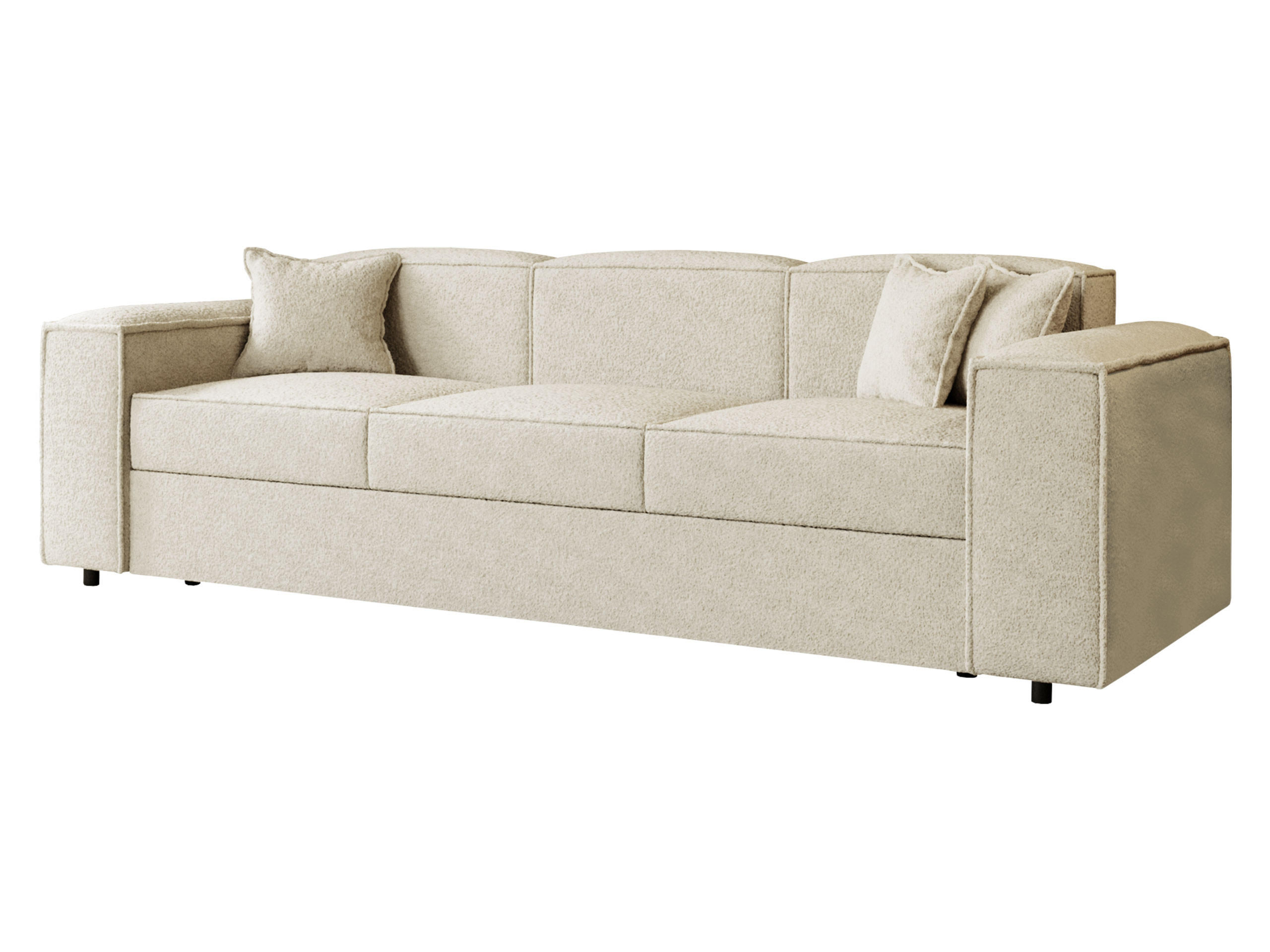 SCHLAFSOFA Santos Boucle - Schwarz/Naturfarben, Holzwerkstoff/Kunststoff (252/79/88cm) - MIRJAN24
