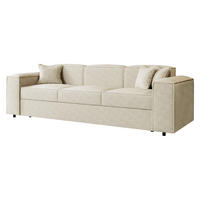 SCHLAFSOFA Santos Boucle - Schwarz/Naturfarben, Holzwerkstoff/Kunststoff (252/79/88cm) - MIRJAN24