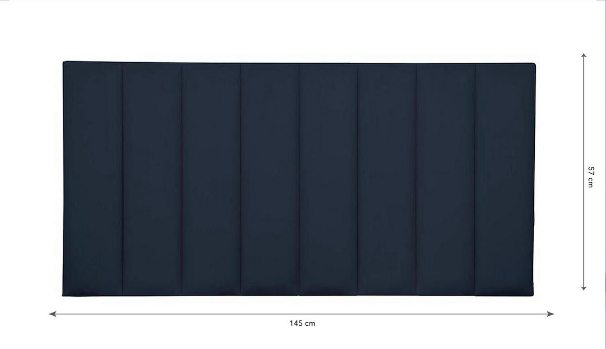 KOPFTEIL Gepolstertes aus Samt blauem 145/57/8 cm NILA - Blau, Textil (145/57/8cm) - RNT By Really Nice Things