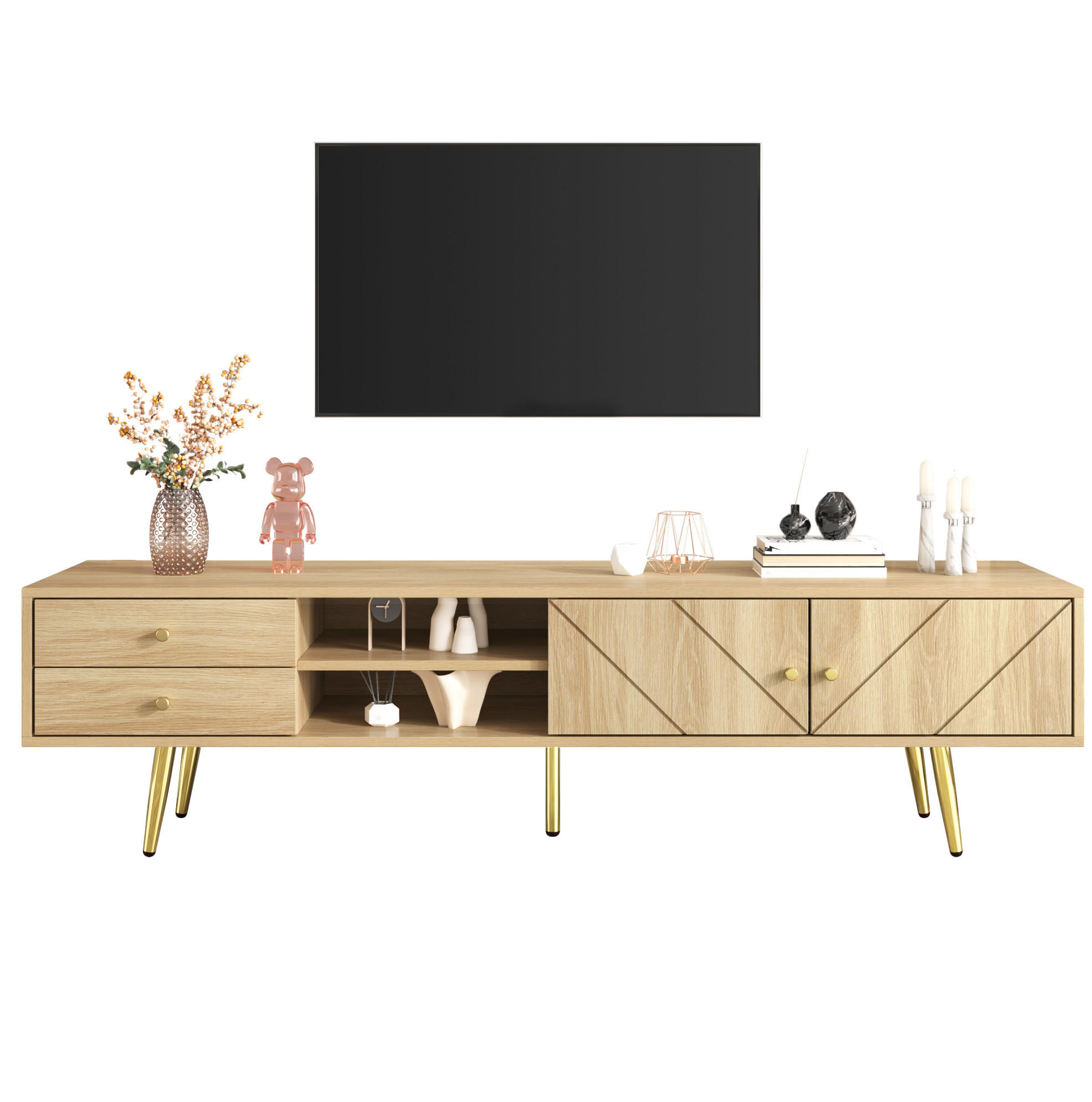 TV-BOARD mit 2 Schubladen 160 cm Holzoptik - Braun, Holzwerkstoff (36/42/160cm) - Beauniv