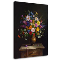 LEINWANDBILD Blumen 60x90cm - Multicolor, Textil (60/90cm) - Feeby
