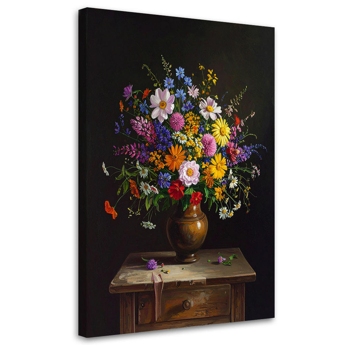 LEINWANDBILD Blumen 60x90cm - Multicolor, Textil (60/90cm) - Feeby