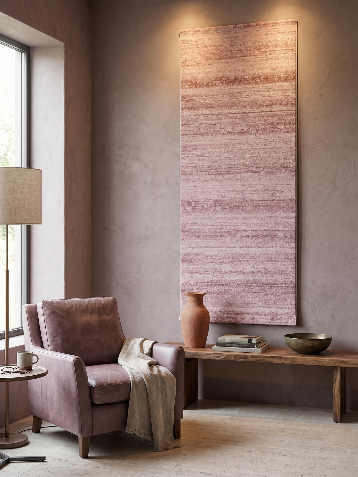 KURZFLORTEPPICH INN, einfarbig, Rosa, 80 x 300 cm - Rosa, Textil (80/300cm) - KADIMA DESIGN