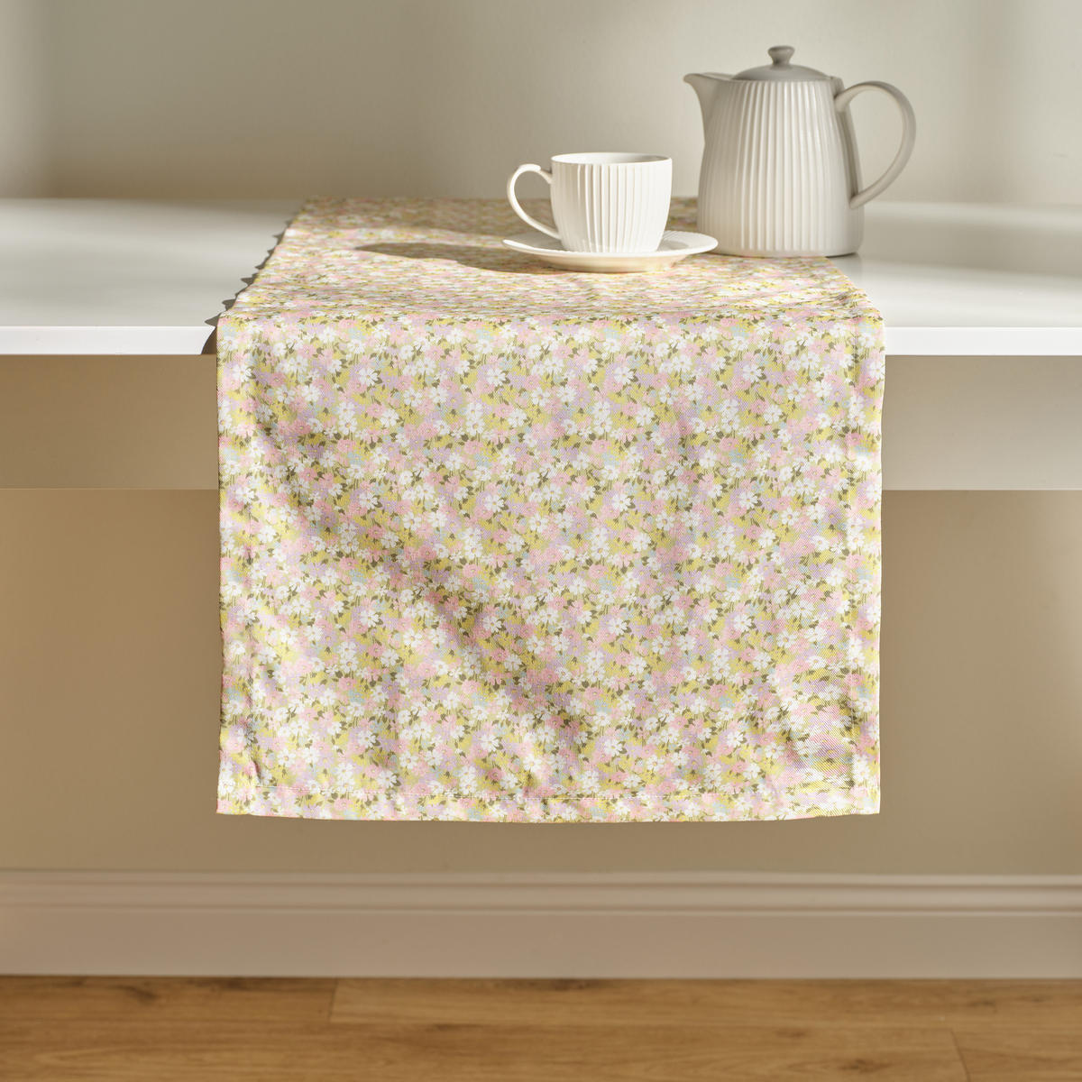 TISCHLÄUFER Florecio - Hellgrün, Textil (160/40/1cm) - home&you