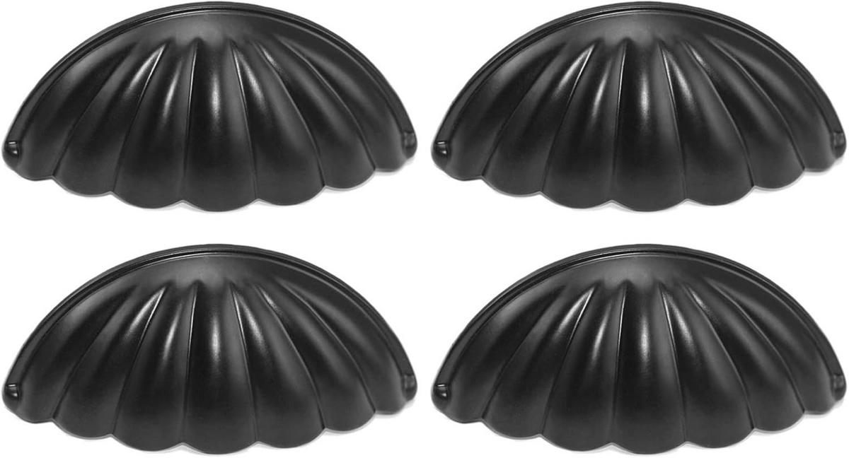 MÖBELGRIFF Antik 4er-Set - Schwarz, Metall (3.6/2.5/7.7cm)