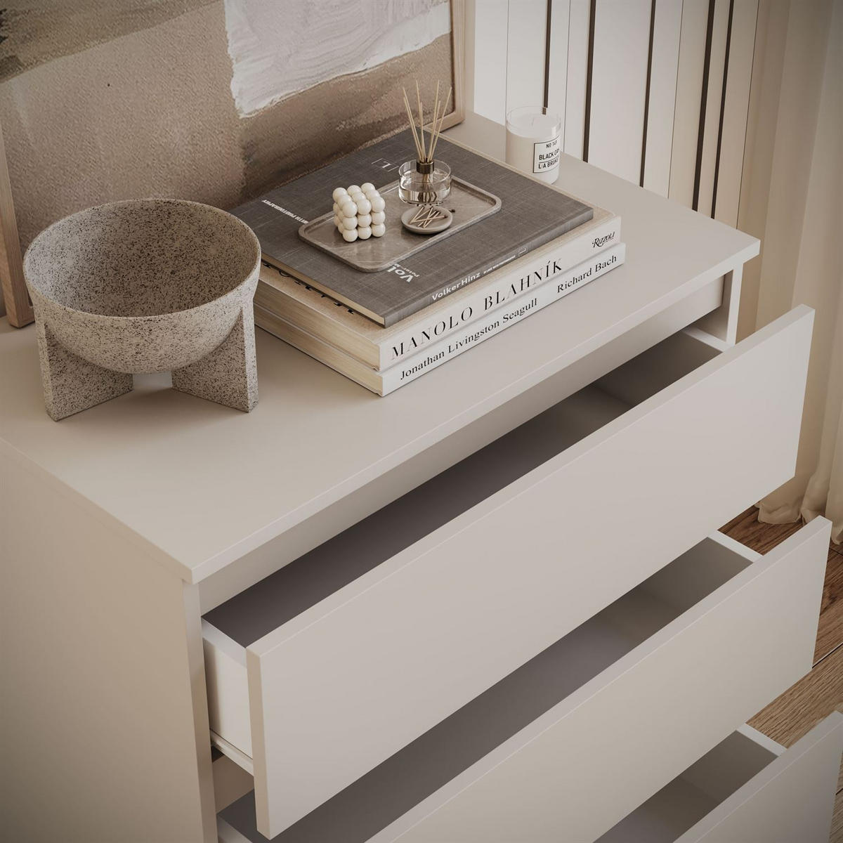 HIGHBOARD HANA M4 70 Kaschmir - Kaschmir, Holzwerkstoff (70/97/40cm) - Lookway