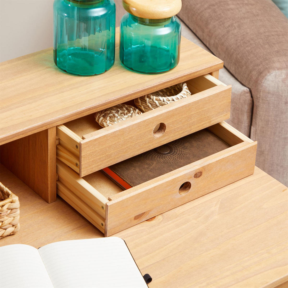 SCHREIBTISCH MILANO - Braun, Holz (54/110/91cm) - IDIMEX