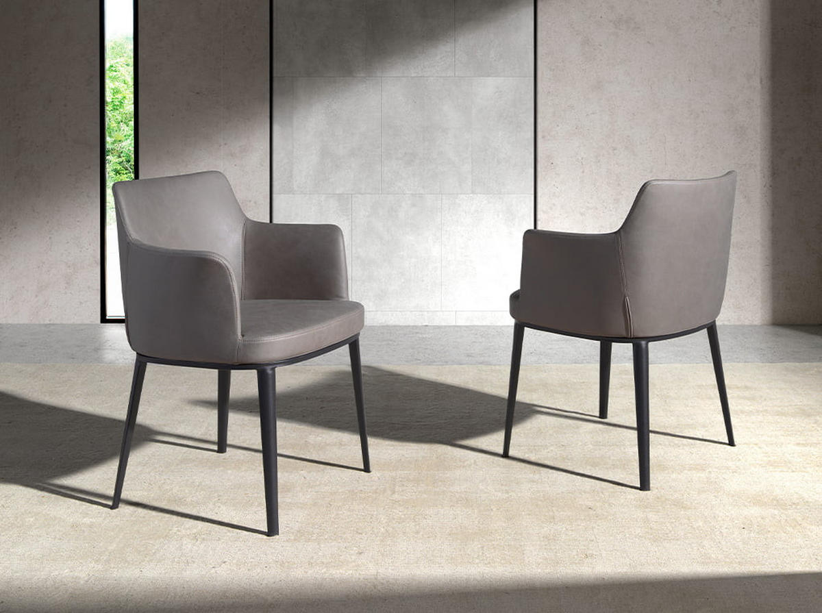 ESSZIMMERSTUHL Stoff Nerz , Schwarz - Schwarz/Grau, Textil (56/80/62cm) - ANGEL CERDA