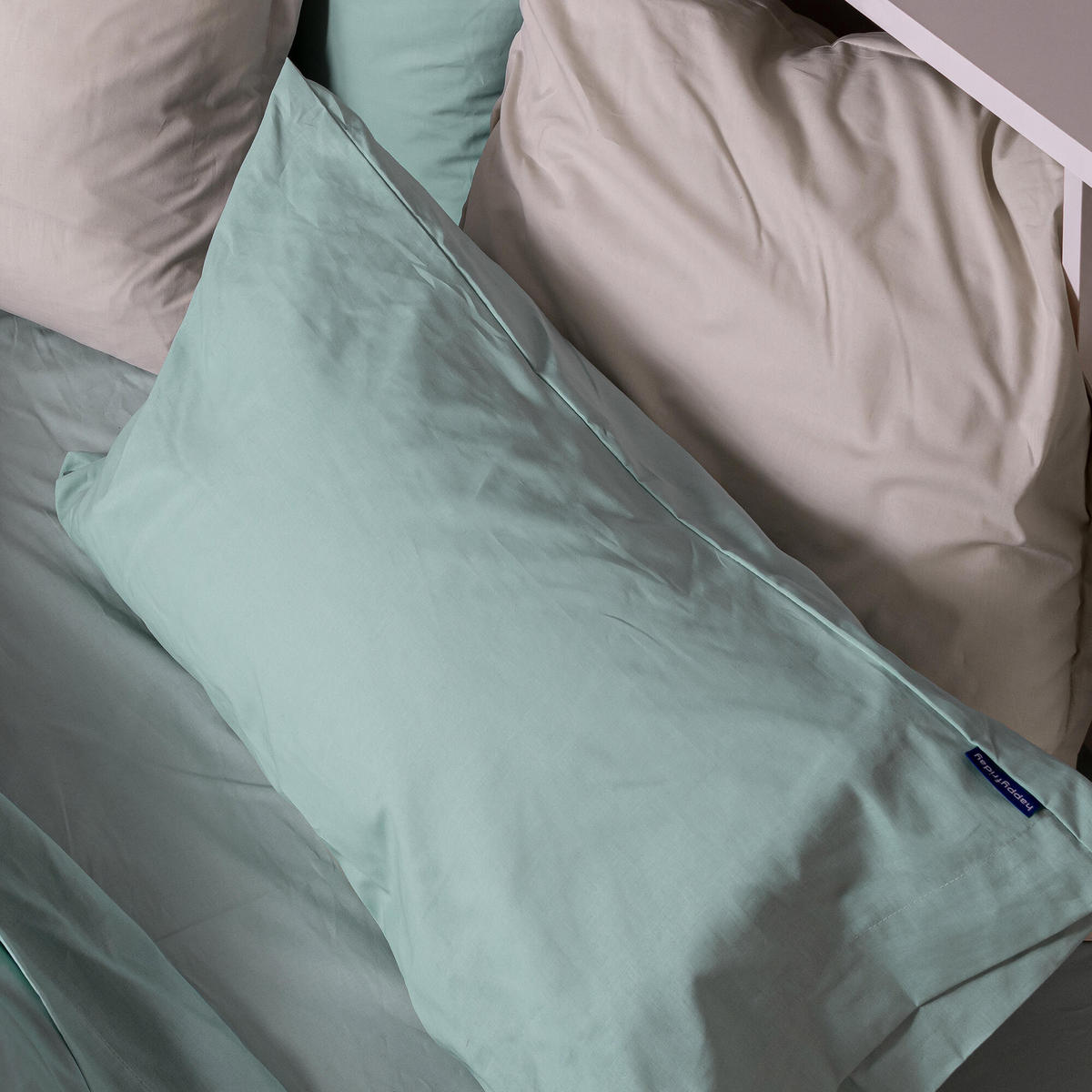 KISSENBEZUG basic 50x75 cm (x2) minze - Mintgrün, Textil (50/75cm) - Happy Friday