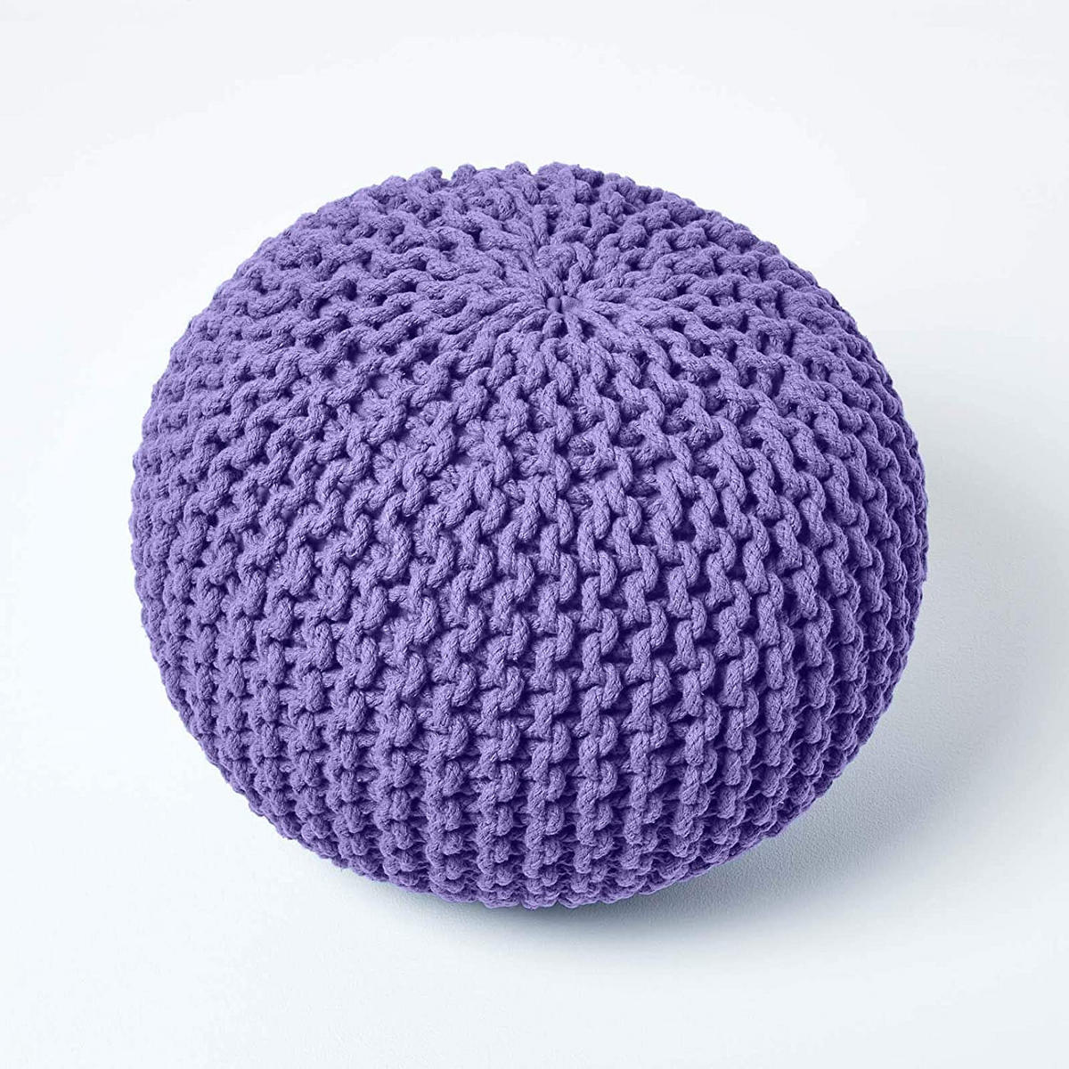 STRICK-POUF lila, 40/40/35 cm - Violett, Textil (40/35/40cm) - Homescapes