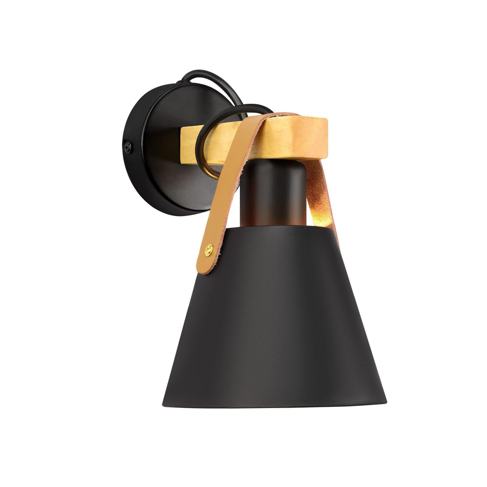 WANDLEUCHTE Onyx 15.5/20/14 cm - Schwarz, Kunststoff (20/14/15.5cm) - ZMH