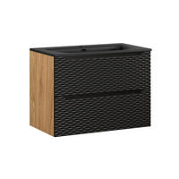 WASCHTISCH 80cm Elora Schwarz und Holz - Schwarz, Holzwerkstoff (80/57/46cm) - Petits-meubles