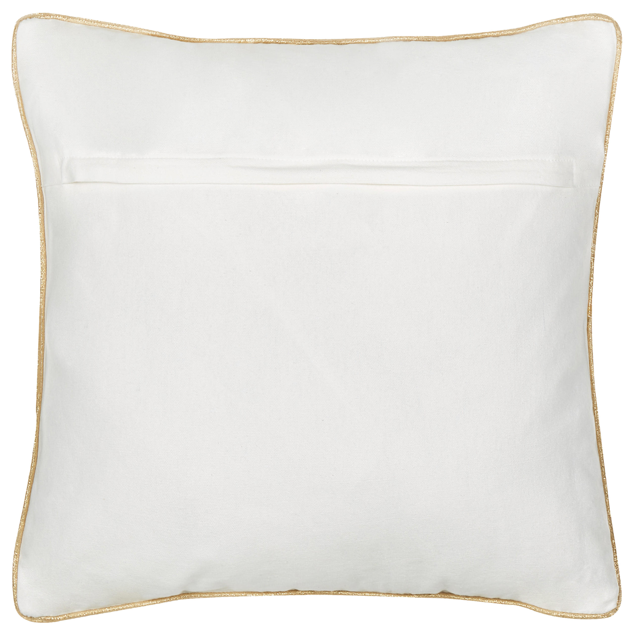 DEKOKISSEN Grau 45/45 cm Billbergia - Goldfarben/Weiß, Textil (45/45/10cm) - Beliani
