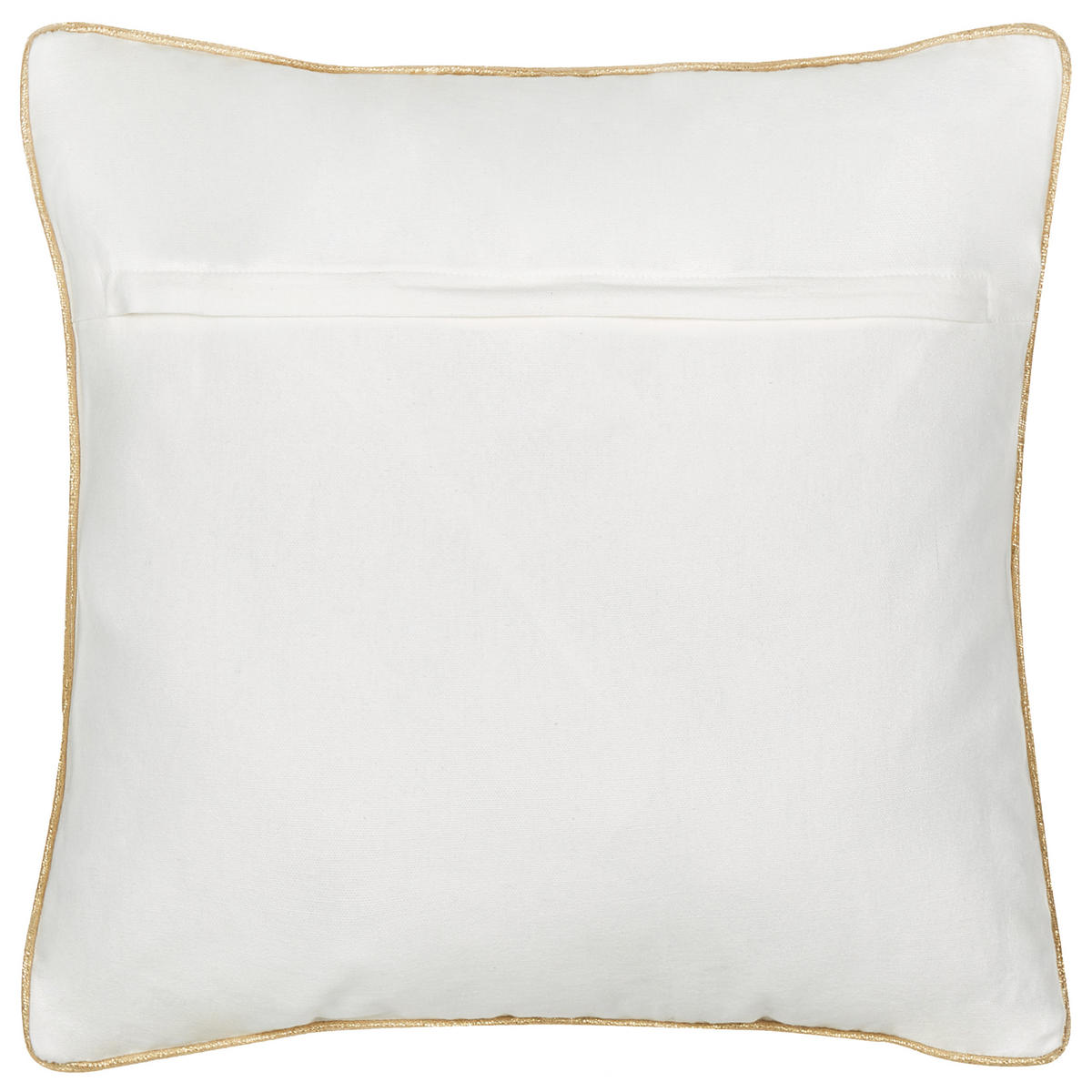 DEKOKISSEN Grau 45/45 cm Billbergia - Goldfarben/Weiß, Textil (45/45/10cm) - Beliani
