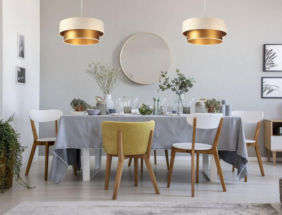 HÄNGELEUCHTE Gold 40/20 cm - Beige/Goldfarben, Kunststoff (40/1/20cm) - ONZENO