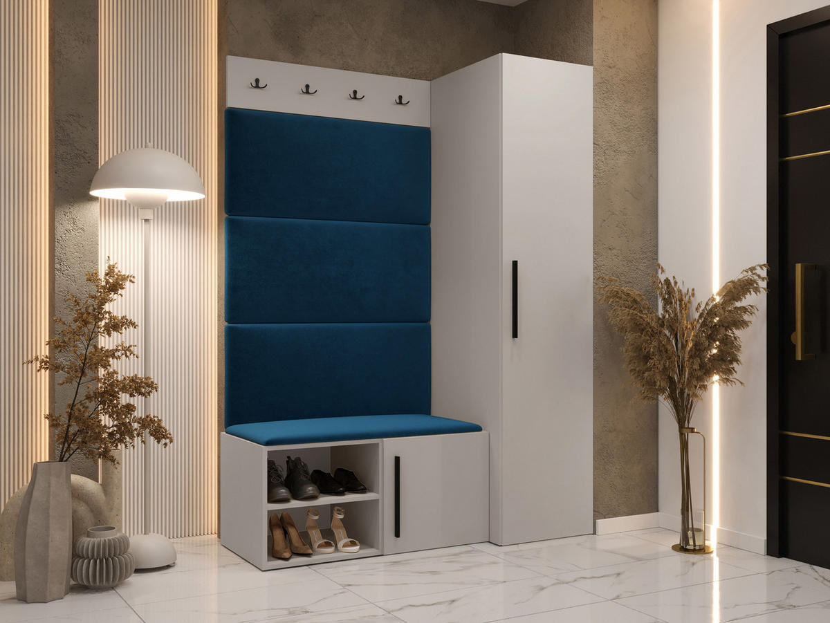 GARDEROBEN-SET Medi II - Blau/Kaschmir, Holzwerkstoff/Kunststoff (40/191/50cm) - MIRJAN24