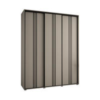 SCHWEBETÜRENSCHRANK 235,2/200/60 3-türig - Kaschmir/Schwarz, Holz/Metall (200/235.2/60cm) - MÖBEL KRYSPOL