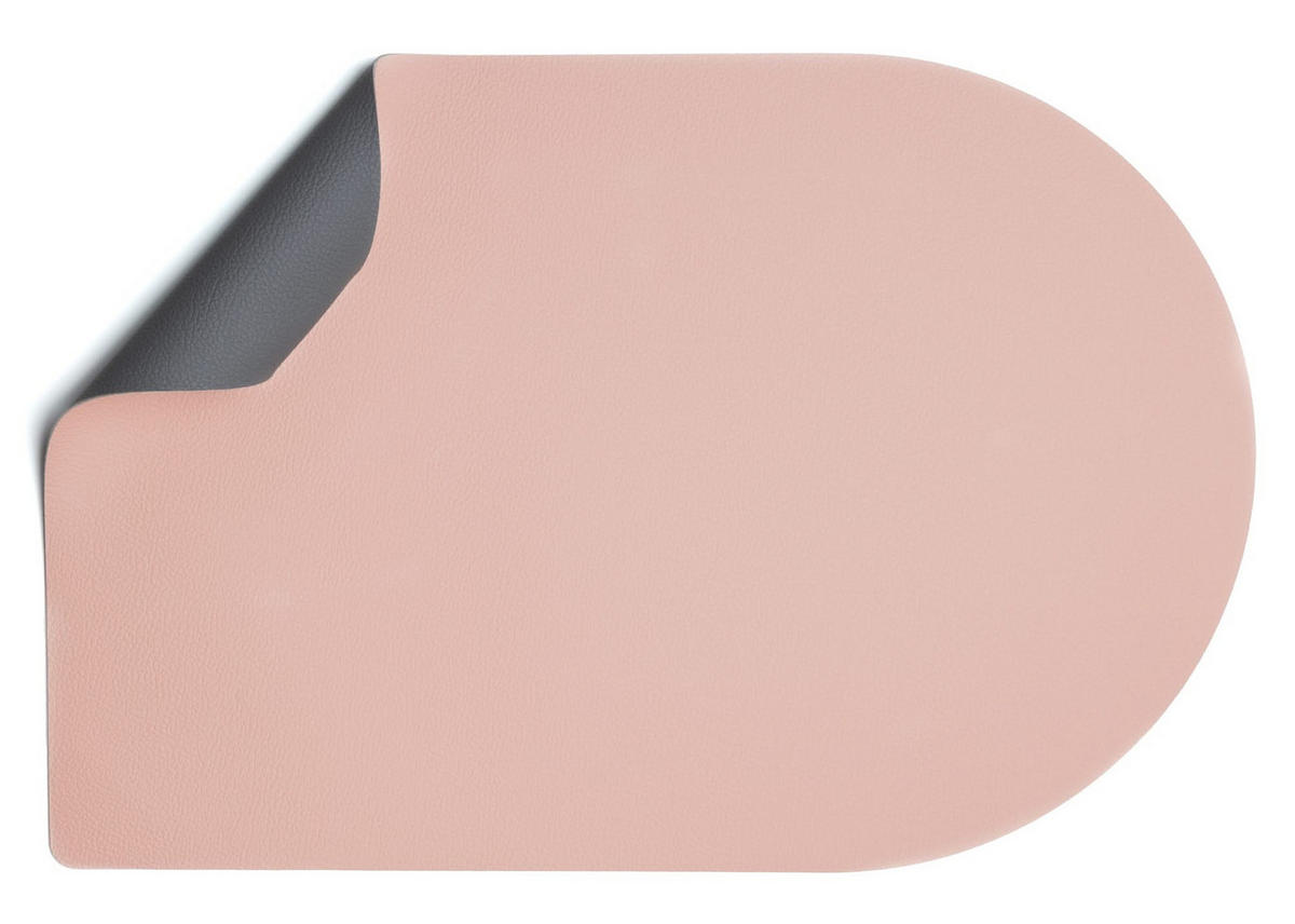TISCHSET Platzdecke - Vegan Leder - Grau / Rosa - Bread - doppelseitig - 44 x 30 cm - Pink, Kunststoff (30/44cm) - Jay Hill
