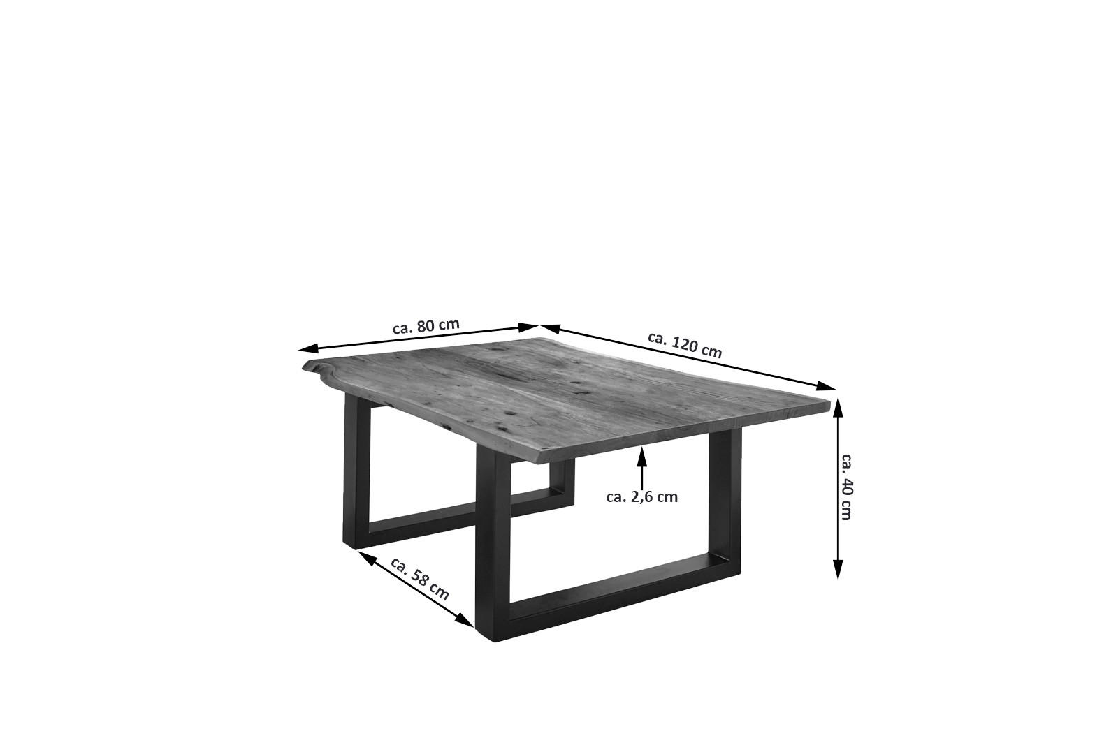 COUCHTISCH LUBIN - Walnussfarben/Schwarz, Holz/Metall (80/120/40cm) - SAM
