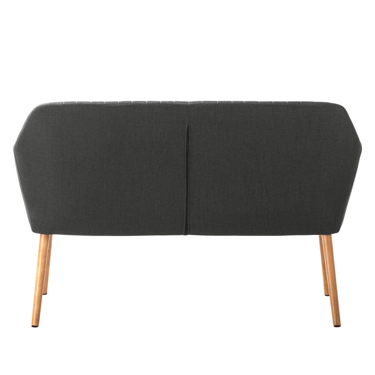 KÜCHENSOFA - Webstoff / Massivholz Eiche - Dunkelgrau, Eichenholz/Holz (130/85/62cm) - home24