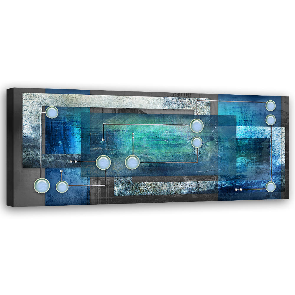 WANDBILD blaue abstraktion - Blau, Textil (90/30cm) - Feeby