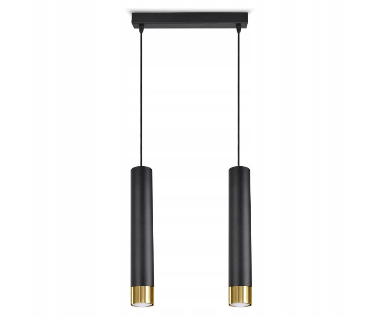 PENDELLEUCHTE Milano Tube - Goldfarben/Schwarz, Glas/Metall (6/32/100cm) - kiki design