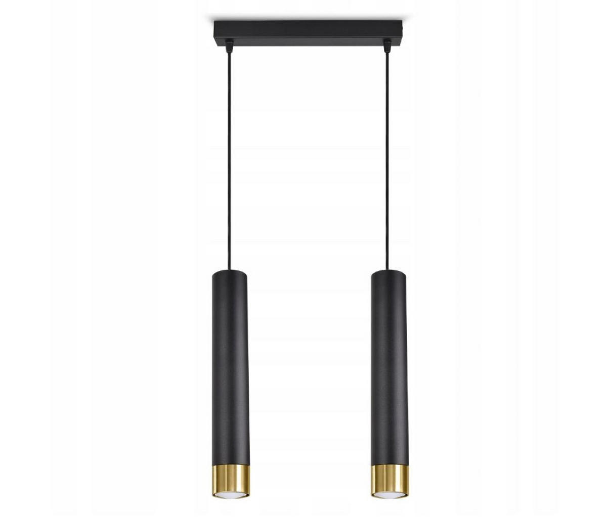 PENDELLEUCHTE Milano Tube - Goldfarben/Schwarz, Glas/Metall (6/32/100cm) - kiki design