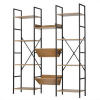 REGAL 11 Ebenen Industrial-Stil - L125 x H150 cm - Apfelbaumfarben, Holzwerkstoff (27/150/125cm) - Calicosy