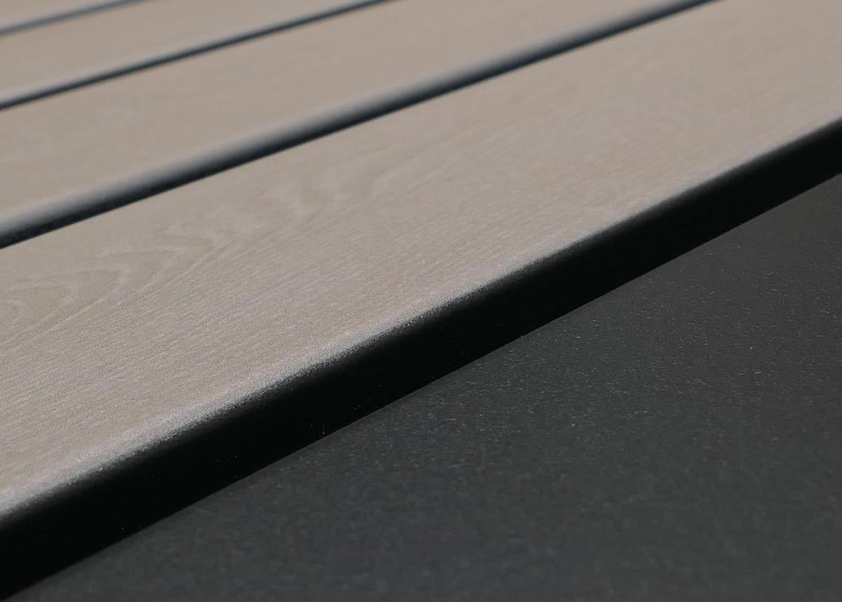 MÜLLTONNENBOX 4er mit Pflanzkasten HxBxT 125x260x84cm Anthrazit Holzoptik hell - Anthrazit, Metall (260/125/84cm) - PROREGAL