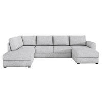 WOHNLANDSCHAFT Wilma Premium, Seite: Links - Schwarz/Grau, Holz/Textil (305/85/188cm) - MIRJAN24