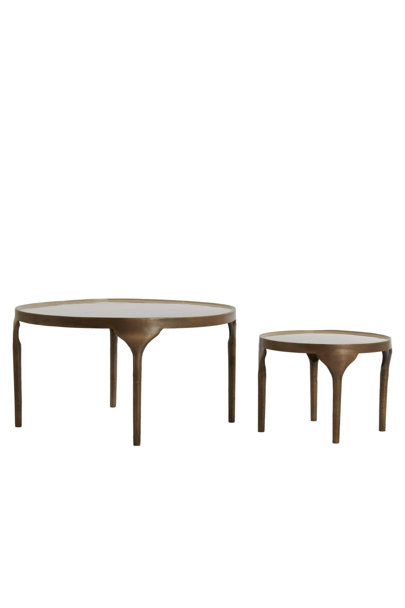 BEISTELLTISCH Lapaz Bronze Ø85/45 cm 2er-Set - Bronzefarben, Metall (85/85/45cm) - Light & Living