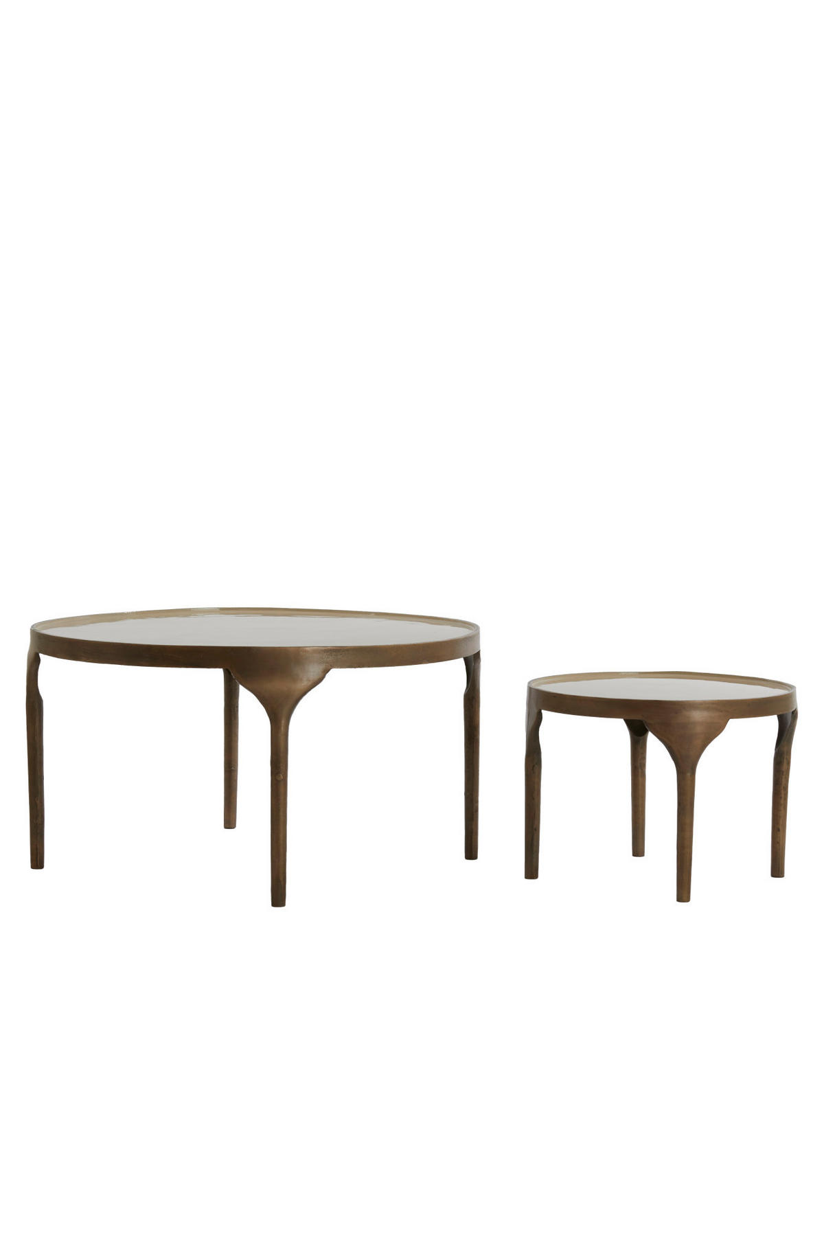 BEISTELLTISCH Lapaz Bronze Ø85/45 cm 2er-Set - Bronzefarben, Metall (85/85/45cm) - Light & Living