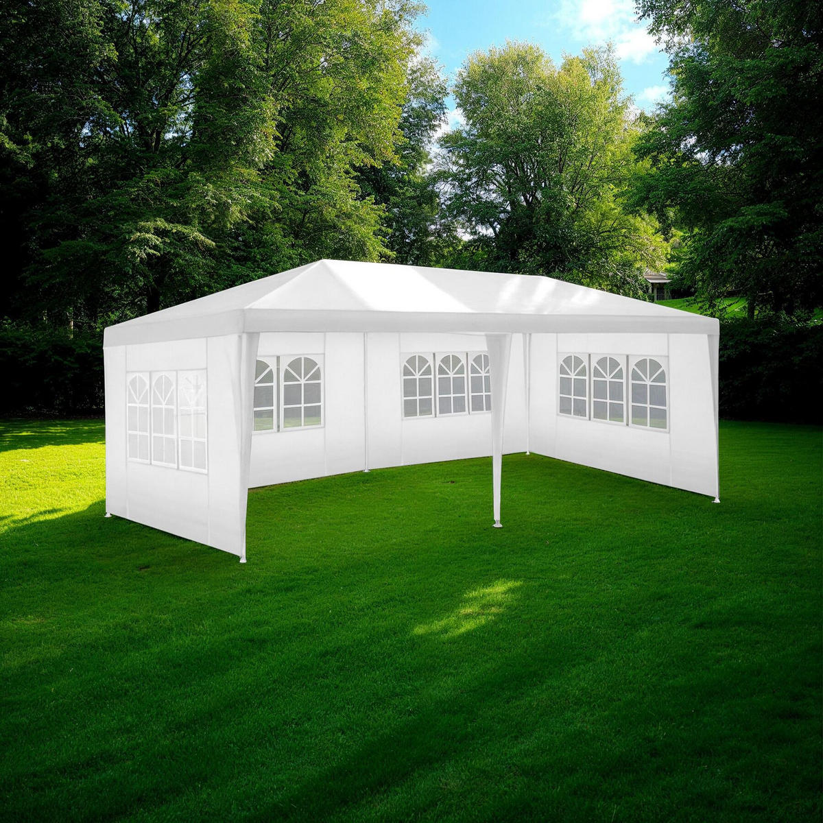 PAVILLON Novara,wasserdicht,weiß - Weiß, Kunststoff (300/250/600cm) - tectake