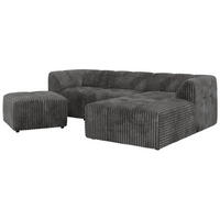 ROHOVÁ SEDAČKA VORITA L 4M - Šedá Manšestr - Pravá - šedá/černá, textil/plast (176/267cm) - MKS